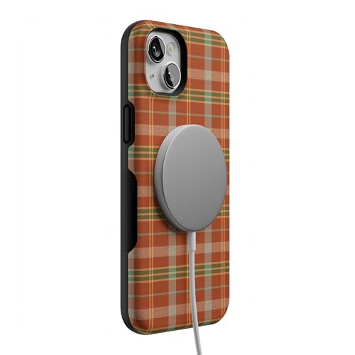 Casely iPhone 14 Plus Case | Spiced Chai | Fall Plaid | Bold Protective Design | MagSafe Compatible Design - color: Spiced Chai | Fall Plaid, size: Iphone 14 Plus