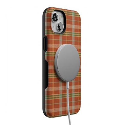 Casely iPhone 14 Plus Case | Spiced Chai | Fall Plaid | Bold Protective Design | MagSafe Compatible Design - color: Spiced Chai | Fall Plaid, size: Iphone 14 Plus