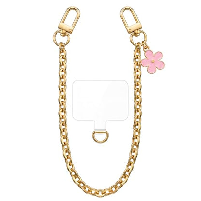 cioatu Beaded Phone Charm Strap Phone Wrist Strap Handmade Cellphone Lanyard with Tether Tab Wristlet Bracelet PhoneChainStrap - color: Golden Flowers