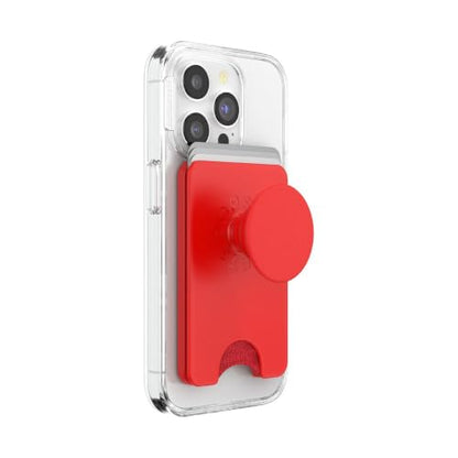 PopSockets Phone Wallet for MagSafe with Grip- Rosso - color: Rosso, style: MagSafe