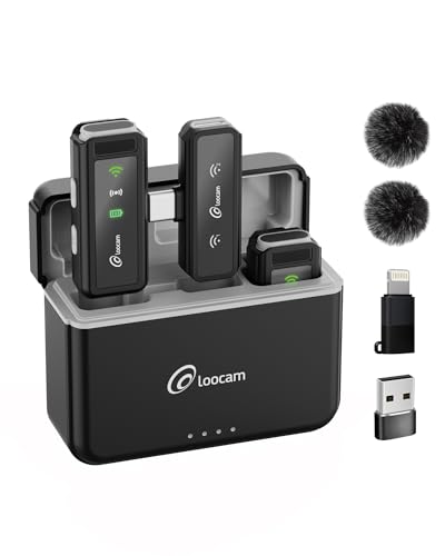 Loocam Mini Microphone for iPhone with Charging Case