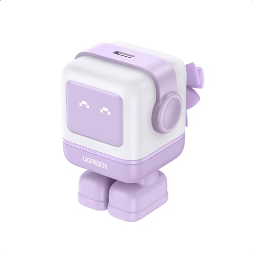 UGREEN Uno 30W USB C Charger, Compact Robot GaN Fast Charging Block, Purple - color: Purple