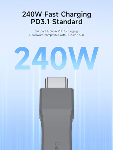 Hagibis Short USB 4 Cable, 240W Charging U-Type USB C Cable, 40Gbps Data Transfer, 8K 60Hz Video Display for iPhone 17 16 15 Pro Max, iPad, Thunderbolt 4/3, Hub, External SSD (UC4MC-7cm)
