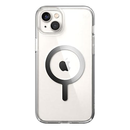 Speck Clear iPhone 14 Pro Case - Drop Protection, Scratch Resistant, Dual Layer Slim Phone Case for 6.1 Inch iPhones 14 Pro - Built for MagSafe - Anti-Yellowing - Presidio Perfect -Clear/Clear/Silver - color: Clear/Silver