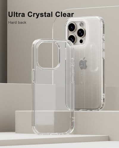 Mobnano Compatible with iPhone 15 Pro Max Case, with Multicolor Protective Shockproof Bumpers, Crystal Clear Back Not Yellowing Anti-Scratch Hard PC Back & Soft Silicone TPU Frame Cover - Clear - color: Clear, size: iPhone 15 Pro Max