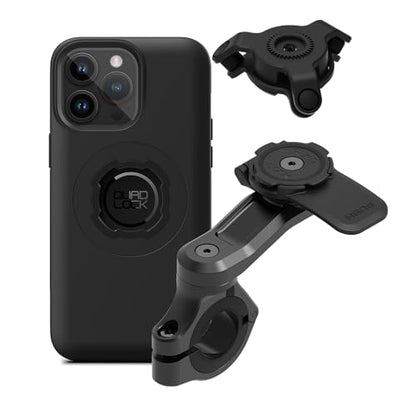 Quad Lock Motorcycle Handlebar Mount PRO Kit with Vibration Dampener and MAG Phone Case for iPhone 14 Pro Max - size: iPhone 14 Pro Max