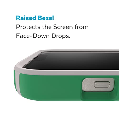 Speck iPhone 15 Plus & 14 Plus Case - Drop Protection, Scratch Resistant, Built for MagSafe iPhone Case, Soft Touch Coating - 6.7" iPhone Case, Dual Layer - Renew Green/Sweater Grey CandyShell Pro - color: Renew Green/Sweater Grey