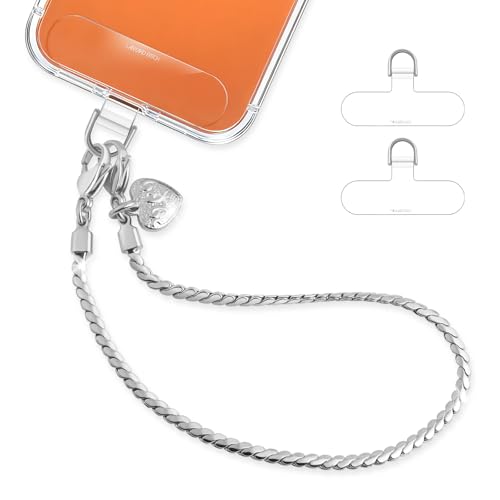 Phone Charm Strap Detachable Wrist Strap For iPhone Anti Theft Strap Phone Chain Wristlet - color: Pale Sliver