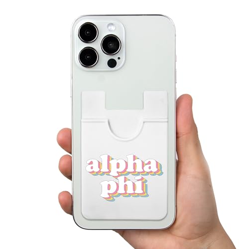 Sorority Shop Alpha Phi Koala Pouch - Retro Design Card Holder for Phone Case- Phone Wallet Stick On - Ultra-Thin and Lightweight Phone Case Wallet - Holds Cards and Cash (Pack of 2) - size: 2.25"W x 3.25"L (Pack of 2)