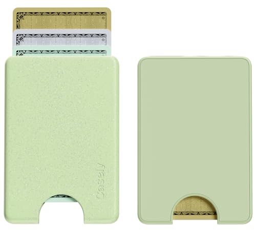 Casely MagWallet | Kiwi Kiss | Matcha Green Shimmer | Slim Wallet Card Holder | Compatible with MagSafe | Soft-Touch Hard Silicone | Holds Up to 3 Cards - color: Kiwi Kiss | Matcha Green Shimmer