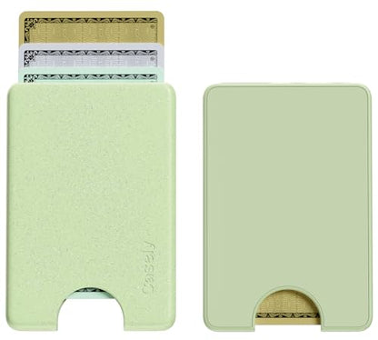 Casely MagWallet | Kiwi Kiss | Matcha Green Shimmer | Slim Wallet Card Holder | Compatible with MagSafe | Soft-Touch Hard Silicone | Holds Up to 3 Cards - color: Kiwi Kiss | Matcha Green Shimmer