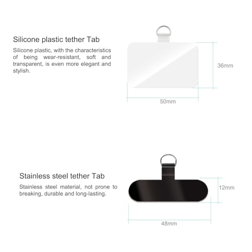 Phone Adjustable lanyard for phone with Tether Tabs - color: 2pack-black