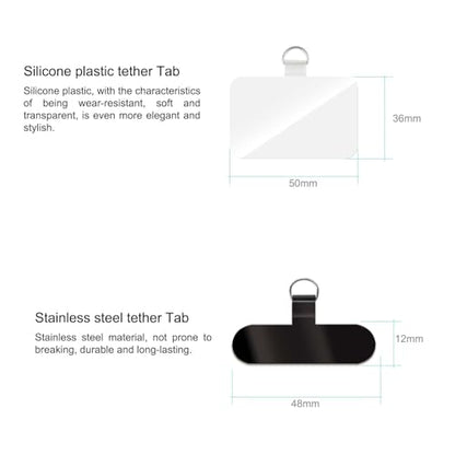 Phone Adjustable lanyard for phone with Tether Tabs - color: 2pack-black