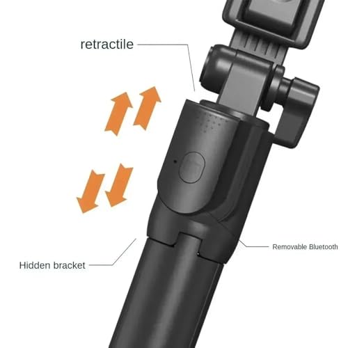 PINHEN Phone Tripod & Selfie Stick,3 in 1 Extendable 360° Rotation Tripod Stand with Detachable Wireless Remote Portable Smart Phone Holder Compatible with iPhone Android Sansung - color: White