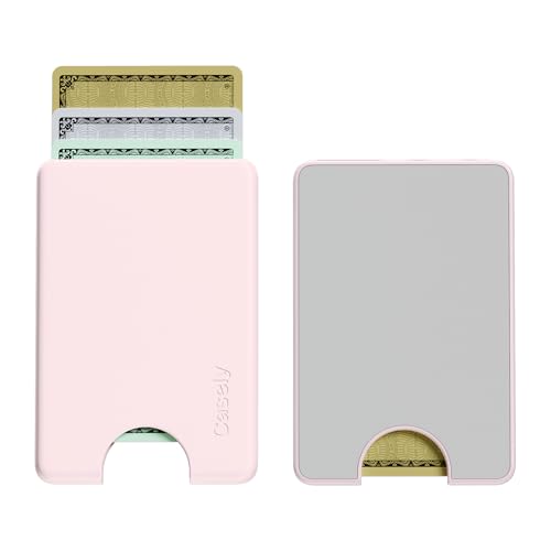 Casely MagWallet | Light Pink | Slim Wallet Card Holder | Compatible with MagSafe | Soft-Touch Hard Silicone | Holds Up to 3 Cards - color: Light Pink