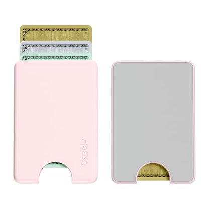 Casely MagWallet | Light Pink | Slim Wallet Card Holder | Compatible with MagSafe | Soft-Touch Hard Silicone | Holds Up to 3 Cards - color: Light Pink