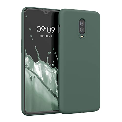 kwmobile Case Compatible with OnePlus 6T Case - Slim Protective TPU Silicone Phone Cover - Forest Green - color: forest green