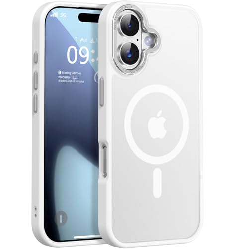 Newfuture Magnetic for iPhone 17 Case Matte Shockproof, Frosted White | Military Drop Protection, Slim Matte Anti-Fingerprint, Compatible with Magsafe, Camera Guard, Translucent Protective Cover - color: Frosted White, size: iPhone 17 6.3 inch