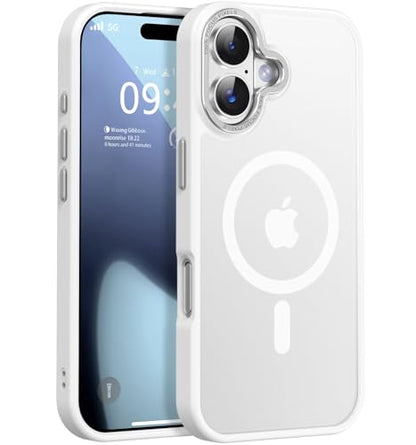 Newfuture Magnetic for iPhone 17 Case Matte Shockproof, Frosted White | Military Drop Protection, Slim Matte Anti-Fingerprint, Compatible with Magsafe, Camera Guard, Translucent Protective Cover - color: Frosted White, size: iPhone 17 6.3 inch