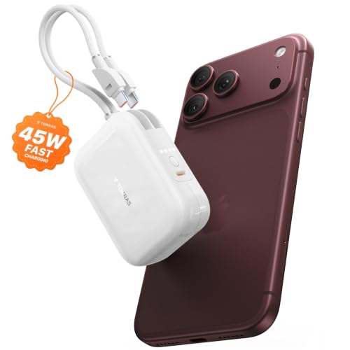 TORRAS Mini Power Bank for iPhone 18 Pro Max, 45W 10000mAh Portable Charger - color: WHITE