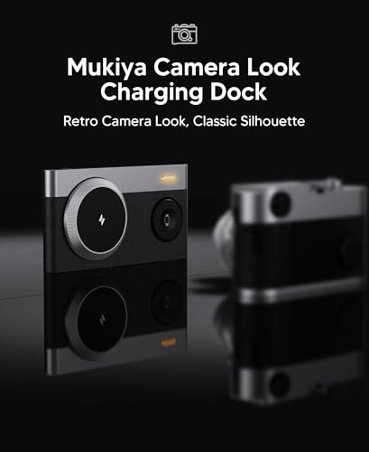 Mukiya 3 in 1 Magnetic Wireless Charging Station for Apple Devices (Black)