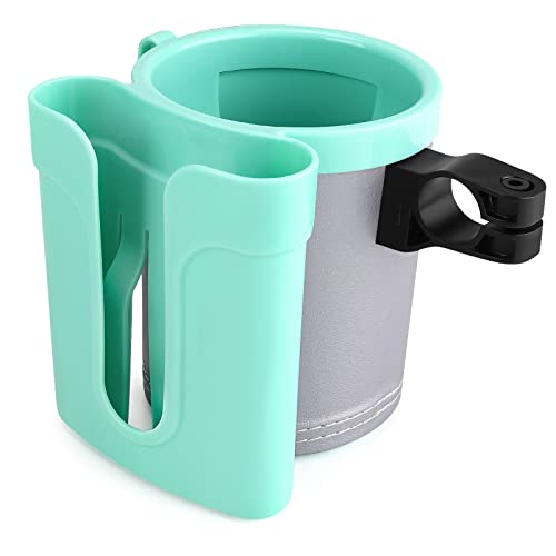 Accmor 3-in-1 Bike Cup Holder with Cell Phone Keys Holder, Bike Water Bottle Holders, Universal Bar Drink Cup Can Holder for Bicycles, Motorcycles, Scooters, Grey Green, 2 Pack - color: Grey Green-2 Pack
