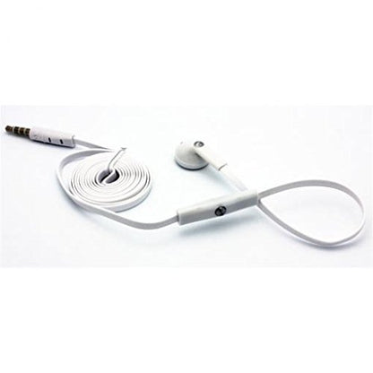 Mono Headset Wired Earphone Single Earbud 3.5mm Headphone Flat White Compatible with GreatCall Jitterbug Flip