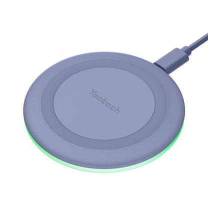 Yootech Wireless Charger,10W Max Wireless Charging Pad(No AC Adapter) | Compatible with iPhone 17/17 Pro/17 Pro Max/Air/16/15/14/13/SE 2022/12/11,Samsung Galaxy S25/S24/S23,for AirPods Pro 3 - color: Clove Purple