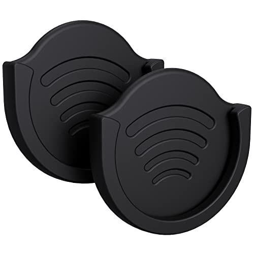 pop-tech Car Grips Mount for Phone Stand, 2 Pack Phone Holder for Collapsible Grip/Socket Mount Users with 3M Sticky Adhesive Replacement Used on Dashboard, Home, Desk, Wall - Black - color: Black
