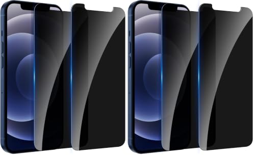 WHPXJY 4 Pack Privacy Screen Protector for iPhone 12/12 Pro 6.1 inch, Anti-Spy Screen Protector Tempered Glass Film Shatterproof/Anti-Scratch/Touch Sensitive/No Air Bubbles/Easy to Install - size: iPhone 12 -6.1Inch (Pack of 2)