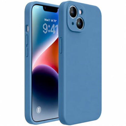 miracase Designed for iPhone 14 Case,[Upgraded Enhanced Camera Protection],Shockproof Liquid Silicone Case with Microfiber Lining, 6.1 inch,Capri Blue - color: Capri Blue, size: iPhone 14