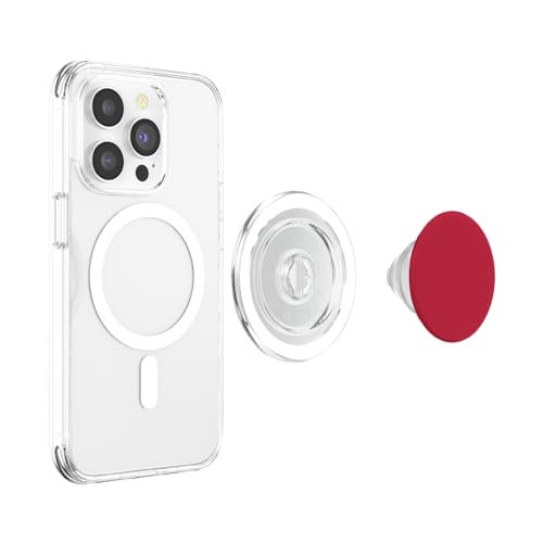 Cell Phone Button Holder Pop Out Knob Plain Solid Red Matte PopSockets PopGrip: Swappable Grip for Phones & Tablets PopSockets MagSafe PopGrip for iPhone - style: MagSafe
