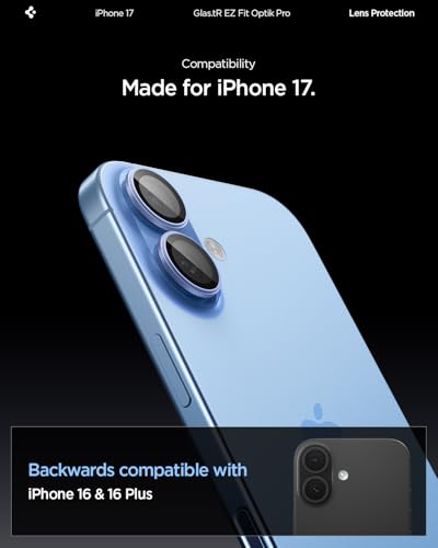 Spigen Camera Lens Protector for iPhone 17 (16 Plus/16) - Mist Blue - color: Mist Blue