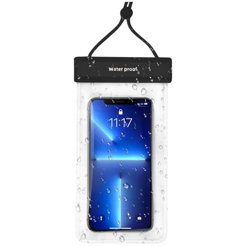 Waterproof Phone Case Protective Travel Accessories Black | Waterproof Mobile Phone Holder Dry Bag for Women Men Summer Vacation Beach Pool Cruise Outdoor Adventure - color: black
