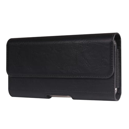 PU Leather Belt Clip Case Cell Phone Holster Pouch Holder for Moto G Power 2026 2025 2024 G Stylus 5G G Play Samsung Galaxy S25 Ultra S24 Ultra S23 Ultra A16 A05 A14 iPhone 16 Pro Max BLU G64L (Black) - color: Black