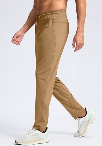 G Gradual Men's 30"/32"/34"/36" Inseam Tall Sweatpants with Zipper Pockets - color: Khaki, size: Small