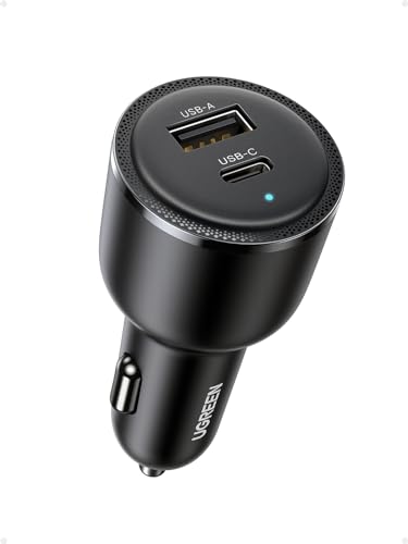 UGREEN 63W 2-Port USB C Car Charger, Type C Cigarette Lighter Adapter