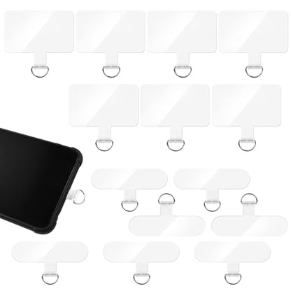 14 Pieces Clear Phone Tether Tab Universal Phone Lanyard Patch Without Adhesive for Most Smartphones Phone Cases - color: 7 T Shape and 7 Square Shape