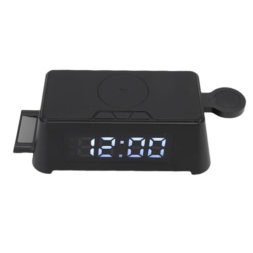 Clock Wireless Charging Station with Alarm Time Display for Phone Earbuds Wristwatch Efficient 6 in 1 Watertight Material: ABS Applicable Scene: Bedroom