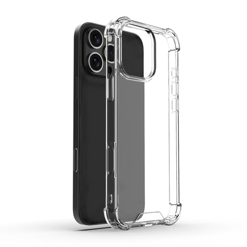 for iPhone 16 Pro Premium Quality Clear Case with Airbags – Hard Shockproof Transparent Cover with Airbag Corners, Strong A+ Military Grade Drop Protection, Anti-Yellowing, Crystal Clear for 16 pro