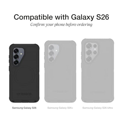 OtterBox Samsung Galaxy S26 Symmetry Series Case - Black, Thin, Phone Case for Samsung Galaxy, Built-in Fast Charge Magnets & Rasied Edges - color: Black, style: S26