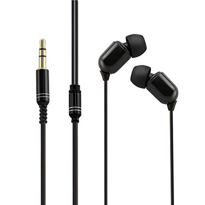 YOCUNKER 3.5mm Wired Earphone, in-Ear Earbuds, High Sound Quality, 3 Meter Length Cord, Lightweight, Smartphone/Tablet/Laptop/TV Earphones, Watch TV from a Distance, No Microphone(Black) - color: Black