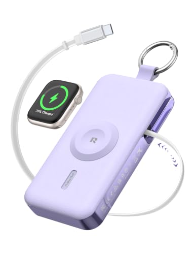 RORRY CharmGo Portable Charger 3 in 1 iPhone Power Bank for Apple 12000mAh - color: Purple