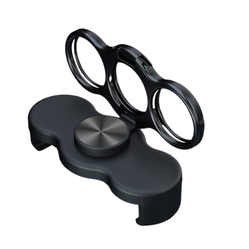 Double-Ring Three-Finger Back Clip Holder 360-Degree Rotating Mobile Grip Multipurpose Foldable Phone Grip Holder - color: Black