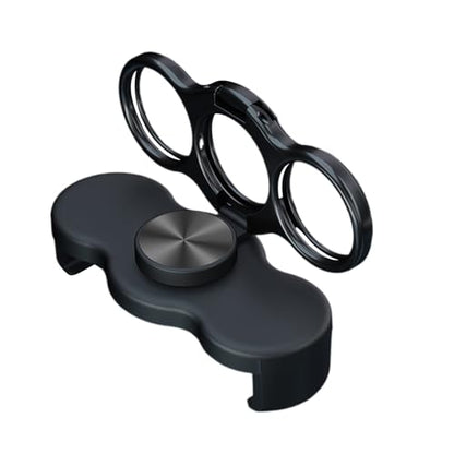 Double-Ring Three-Finger Back Clip Holder 360-Degree Rotating Mobile Grip Multipurpose Foldable Phone Grip Holder - color: Black
