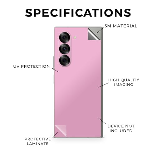 Phone Skin Compatible with Samsung Galaxy Z Fold 6 - Solid Pink - Premium 3M Vinyl Protective Wrap Decal Cover - Easy to Apply | Crafted in The USA by MightySkins - color: Solid Pink, style: Matte Finish