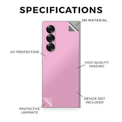 Phone Skin Compatible with Samsung Galaxy Z Fold 6 - Solid Pink - Premium 3M Vinyl Protective Wrap Decal Cover - Easy to Apply | Crafted in The USA by MightySkins - color: Solid Pink, style: Matte Finish