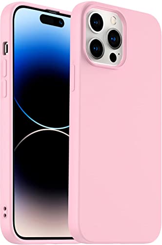 Compatible with iPhone 14 Pro Case 6.1, Slim Silicone 3 Layers Full Covered Soft Gel Rubber Cover Protective Phone Case with Anti-Scratch Microfiber Lining (Pink) - color: Pink, size: iPhone 14 Pro