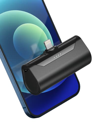 Small Portable Charger for iPhone 4800mAh Power Bank Ultra-Compact 15W Mini Battery Pack Battery Bank Charger Compatible with iPhone 14 Pro/13/12/11/8/iPad Air/Mini/Pro/AirPods Pro I/II(Black) - color: Black