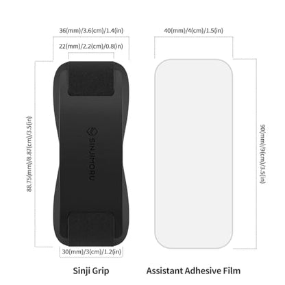 Sinjimoru Phone Grip with Silicone Band, Holder & Kickstand, Black